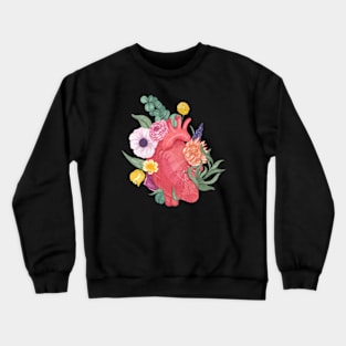 Floral human heart Crewneck Sweatshirt